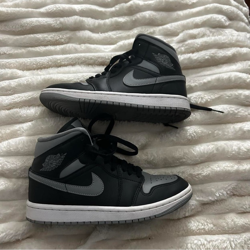 Black and Gray High-Top Sneakers
